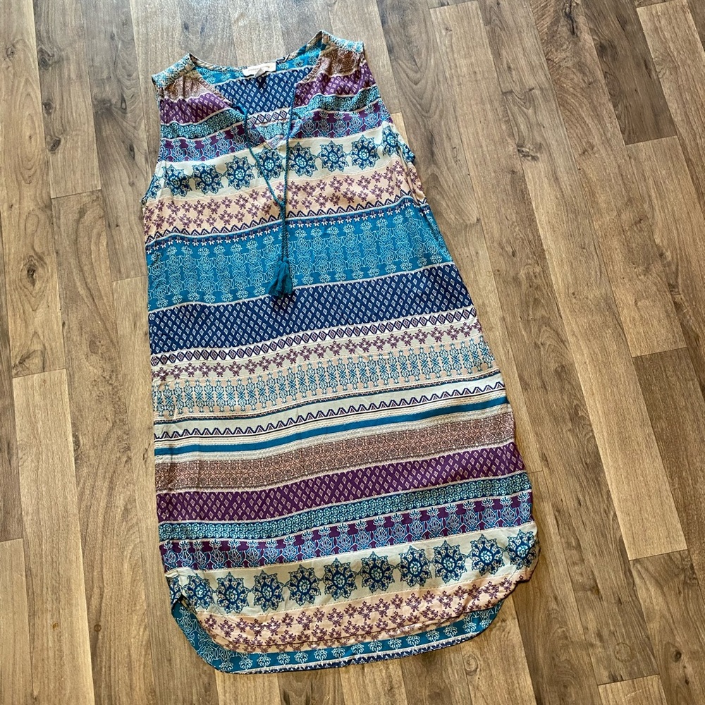 Beachlunchlounge Boho Striped Sleeveless Dress XS